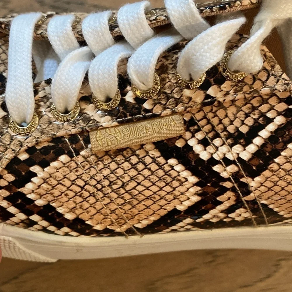Superga Snakeprint Platform Sneakers